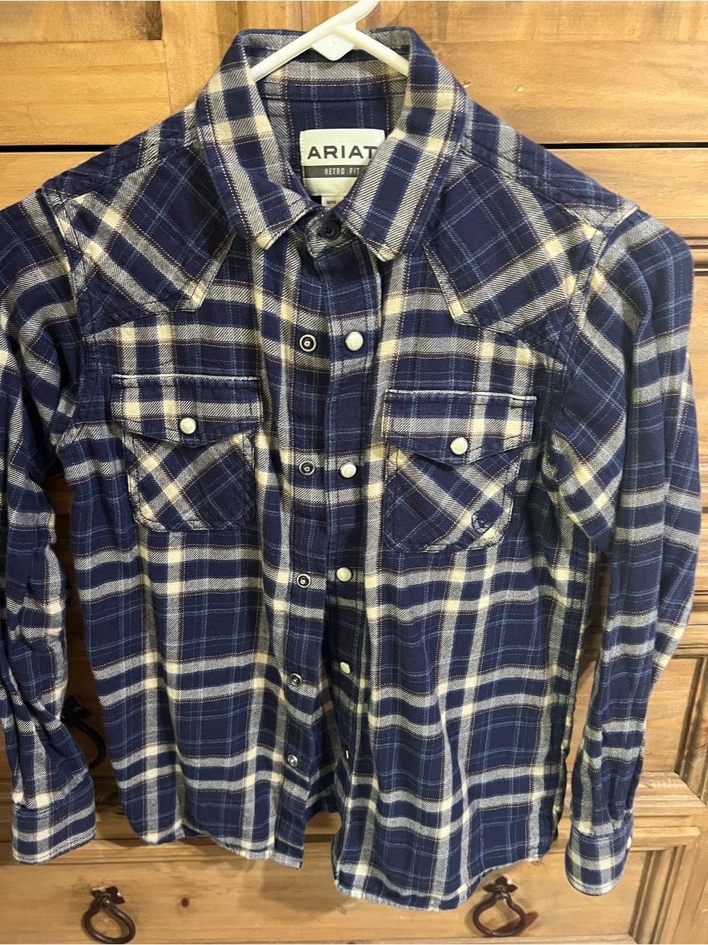 Ariat Boy’s Blue Plaid Snap-Front Western Shirt